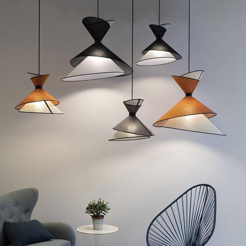 Suspension design LED en métal avec abat-jour asymétrique - vue 4 sur 6