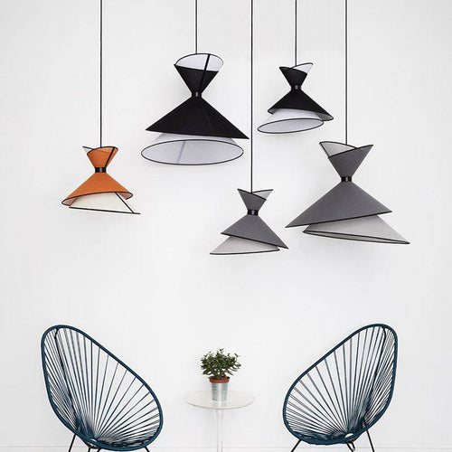 Suspension design LED en métal avec abat-jour asymétrique - vue 3 sur 6
