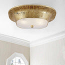 Plafonnier design LED en métal doré style rétro