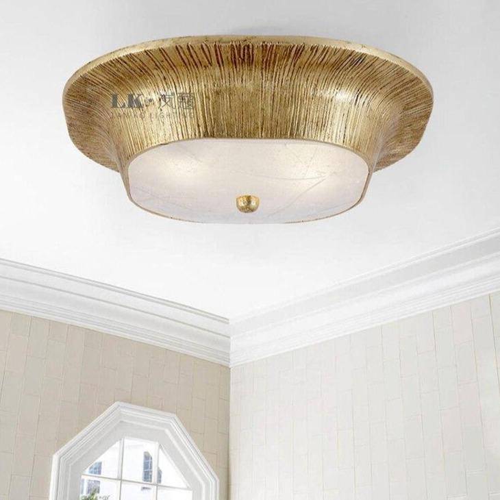 Plafonnier design LED en métal doré style rétro - vue 2 sur 4