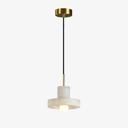 Suspension design LED avec abat-jour arrondi en marbre blanc Luxury - vue 2 sur 7