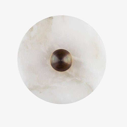 Applique murale design LED avec disque en marbre blanc - vue 2 sur 3