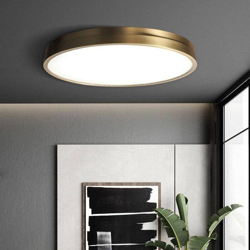 Plafonnier design LED arrondi ultra fin et doré Loft - vue 3 sur 6