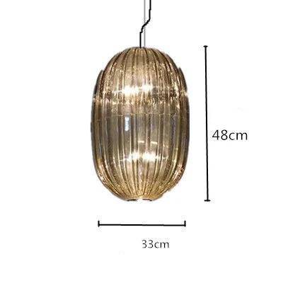 Suspension design LED avec abat-jour en verre coloré - vue 11 sur 14