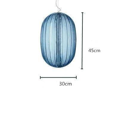Suspension design LED avec abat-jour en verre coloré - vue 6 sur 14