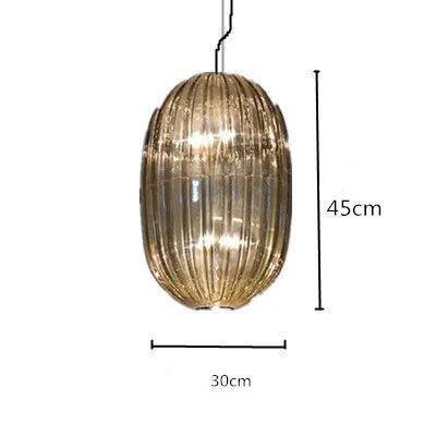 Suspension design LED avec abat-jour en verre coloré - vue 4 sur 14