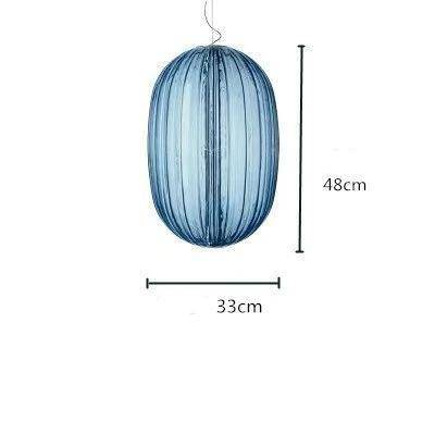 Suspension design LED avec abat-jour en verre coloré - vue 8 sur 14