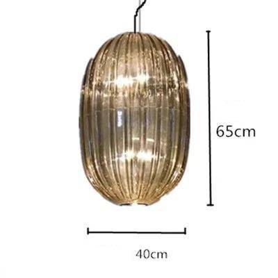 Suspension design LED avec abat-jour en verre coloré - vue 10 sur 14