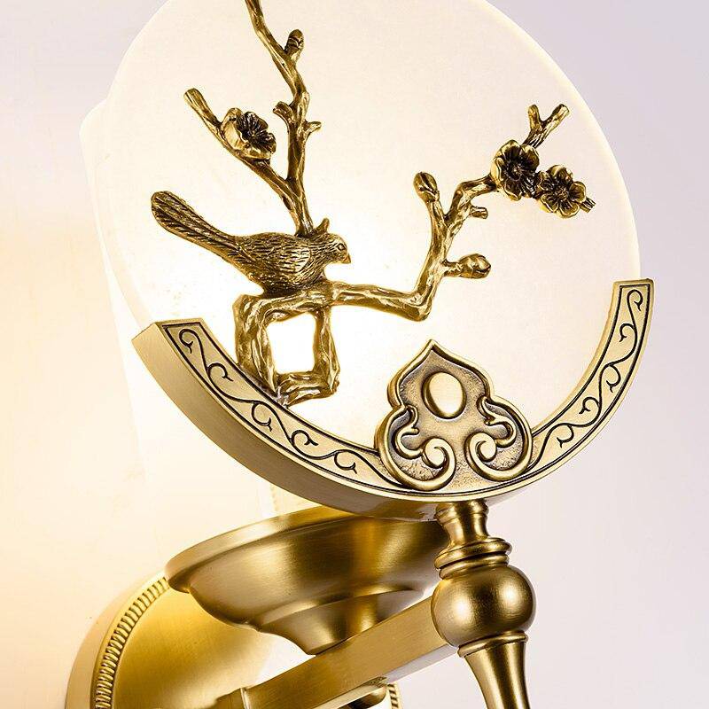 Applique murale LED en marbre avec plusieurs motifs dorées - vue 5 sur 7