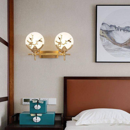 Applique murale LED en marbre avec plusieurs motifs dorées - vue 3 sur 7
