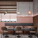 Suspension design à LED avec disque en marbre coloré