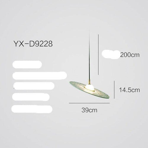 Suspension design à LED avec disque en marbre coloré - vue 10 sur 9