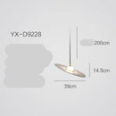 Suspension design à LED avec disque en marbre coloré