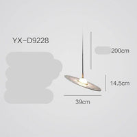 Suspension design à LED avec disque en marbre coloré