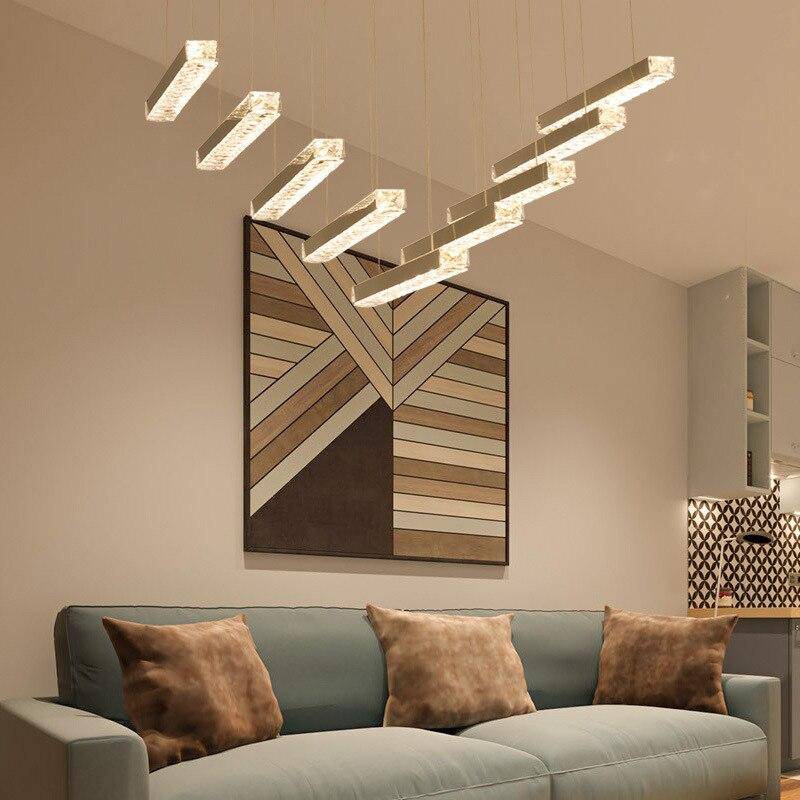 Lustre design LED en verre cristal luxury - vue 3 sur 8
