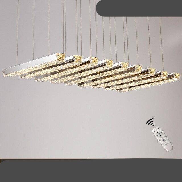 Lustre design LED en verre cristal luxury - vue 6 sur 8
