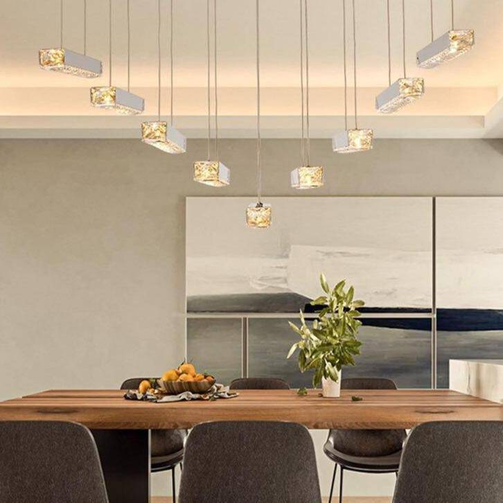 Lustre design LED en verre cristal luxury - vue 2 sur 8