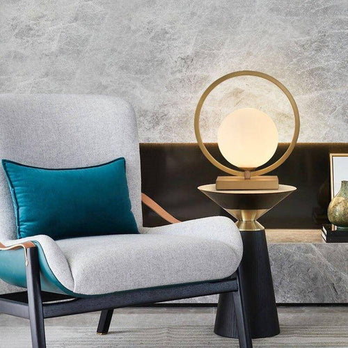 Lampe à poser design LED avec boule et cercle doré Hotel - vue 3 sur 5