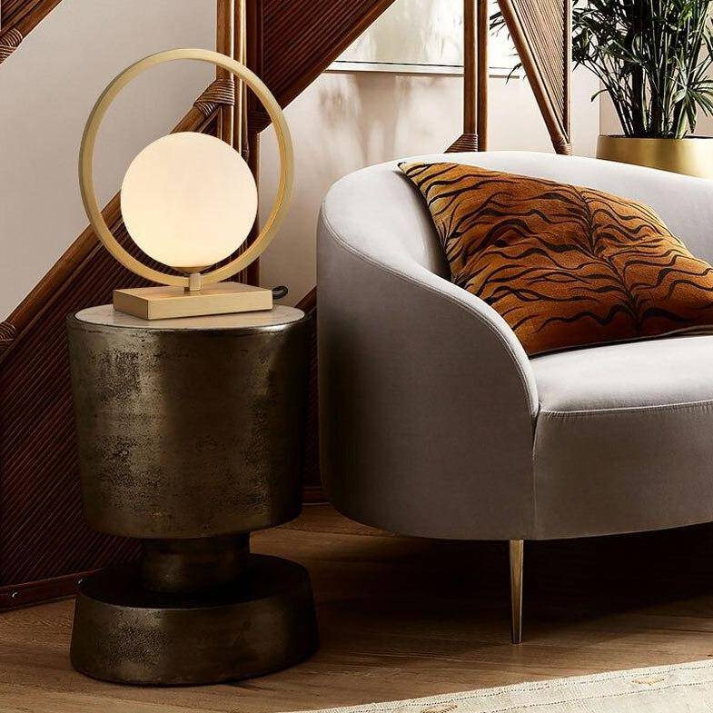 Lampe à poser design LED avec boule et cercle doré Hotel - vue 5 sur 5