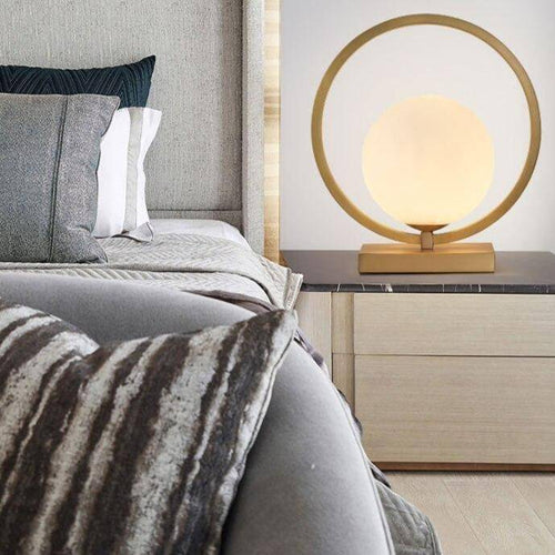 Lampe à poser design LED avec boule et cercle doré Hotel - vue 4 sur 5