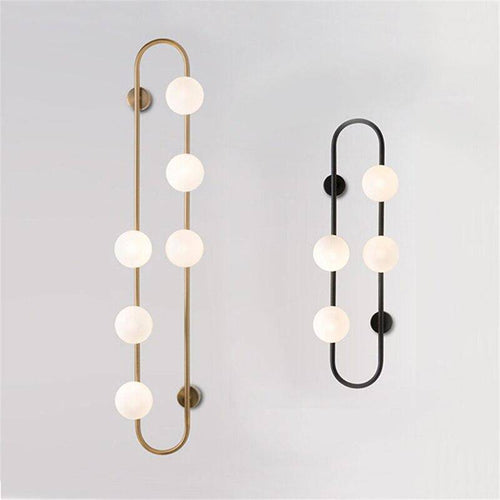 Applique murale design LED avec anneau métal et boule en verre - vue 7 sur 10