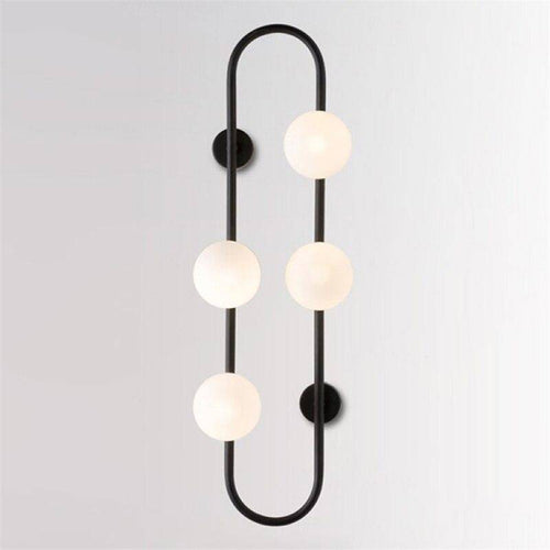 Applique murale design LED avec anneau métal et boule en verre - vue 6 sur 10