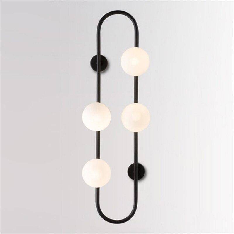 Applique murale design LED avec anneau métal et boule en verre - vue 5 sur 10