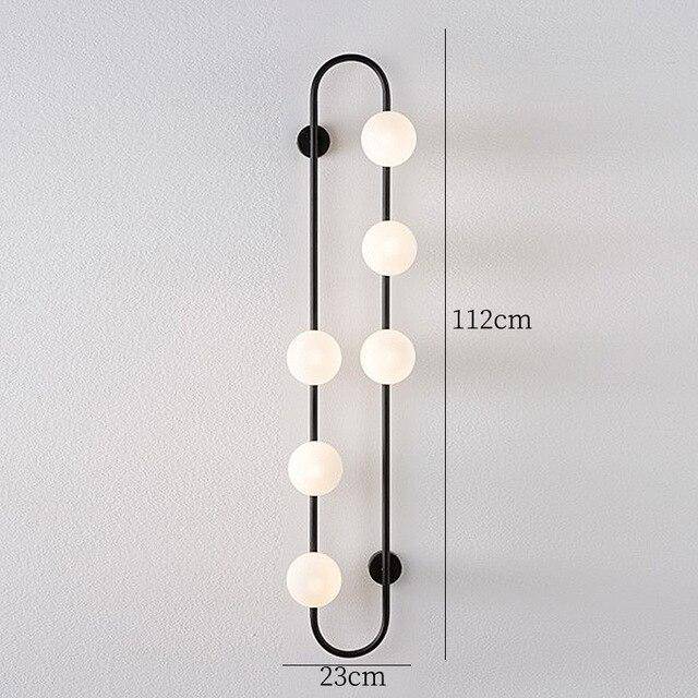 Applique murale design LED avec anneau métal et boule en verre - vue 7 sur 10