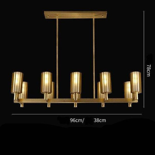 Lustre design LED en métal avec plusieurs abat-jours dorés Luxury - vue 9 sur 8