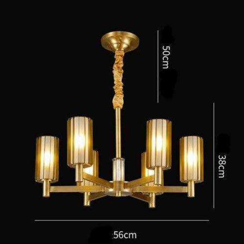 Lustre design LED en métal avec plusieurs abat-jours dorés Luxury - vue 5 sur 8