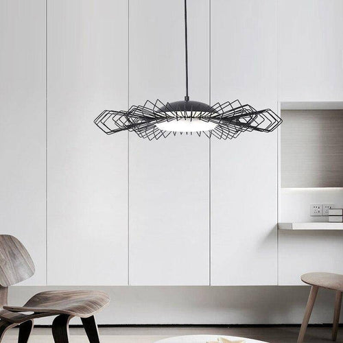 Suspension design LED avec abat-jour et anneaux métal Luxury - vue 3 sur 7