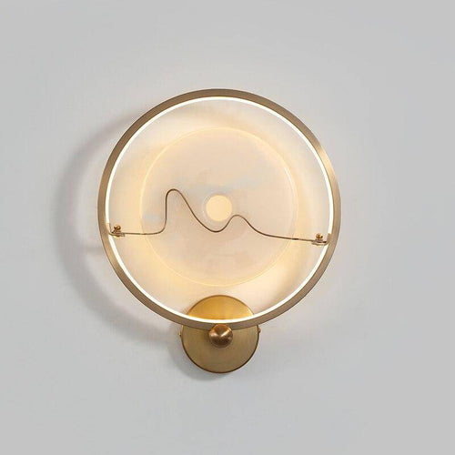 Applique murale design LED en marbre avec cercle doré Luxury - vue 4 sur 4
