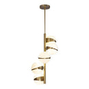 Suspension design LED tube dorée avec plusieurs boules blanches