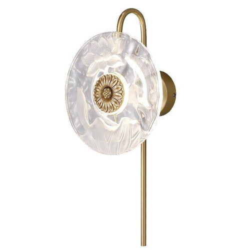Applique murale design LED avec disque en verre à motifs fleurs - vue 8 sur 9