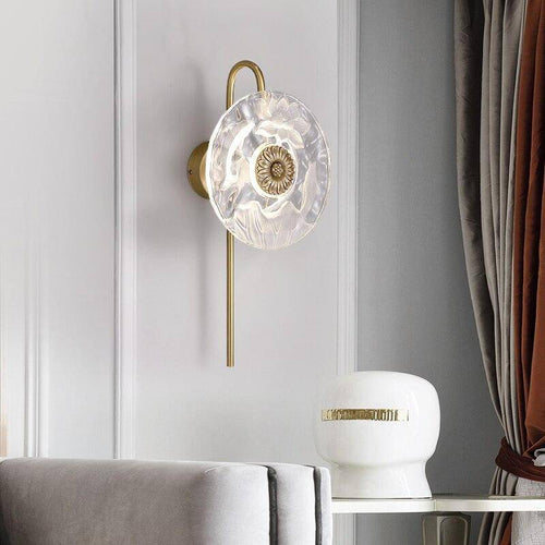 Applique murale design LED avec disque en verre à motifs fleurs - vue 6 sur 9