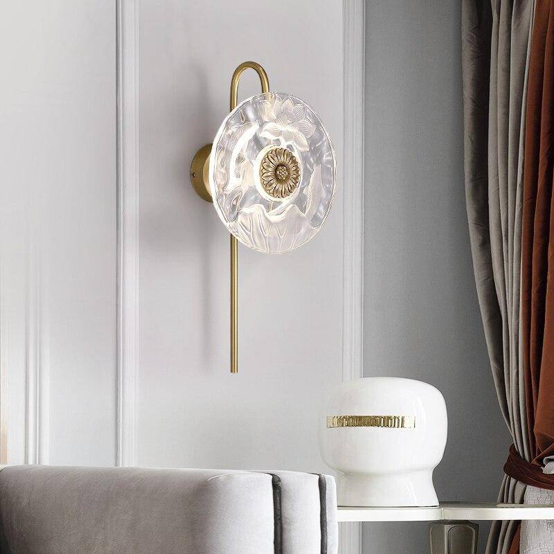 Applique murale design LED avec disque en verre à motifs fleurs - vue 5 sur 9