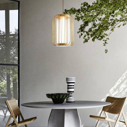 Suspension design LED en forme de cage métal Hall - vue 2 sur 6