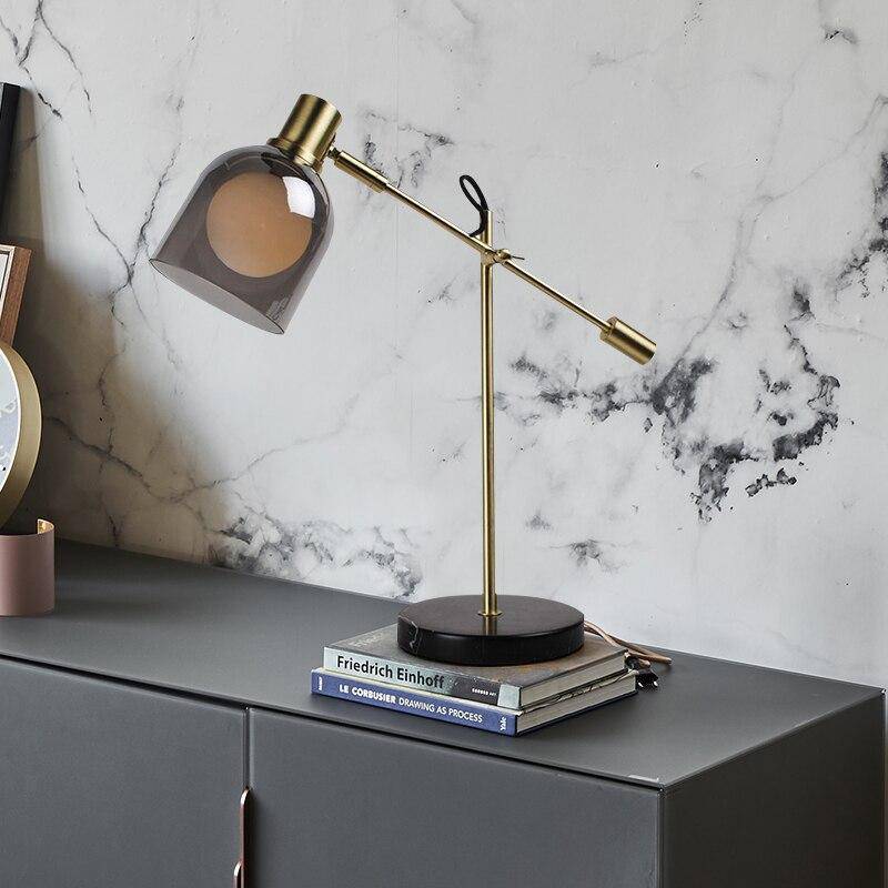 Lampe à poser design LED avec abat-jour en verre arrondi Luxury - vue 4 sur 6