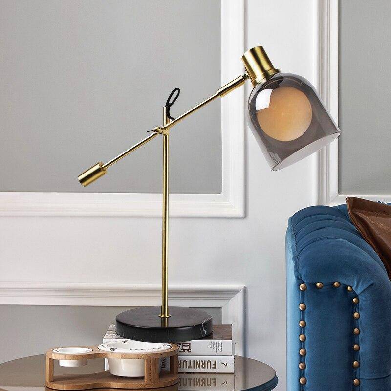 Lampe à poser design LED avec abat-jour en verre arrondi Luxury - vue 5 sur 6