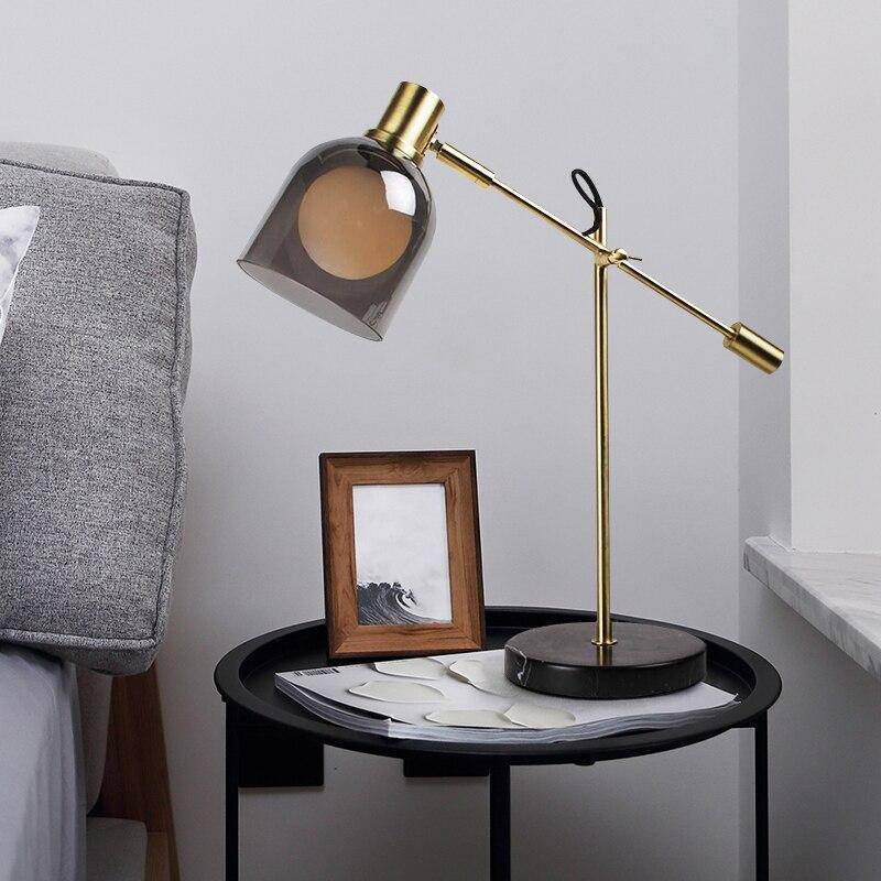 Lampe à poser design LED avec abat-jour en verre arrondi Luxury - vue 3 sur 6