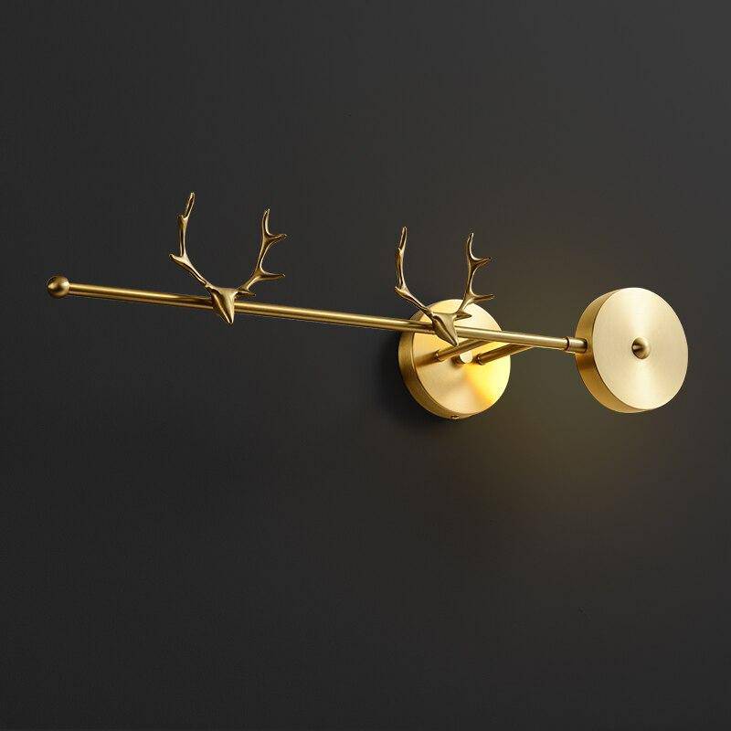 Applique murale design LED avec bois de cerf doré - vue 3 sur 4