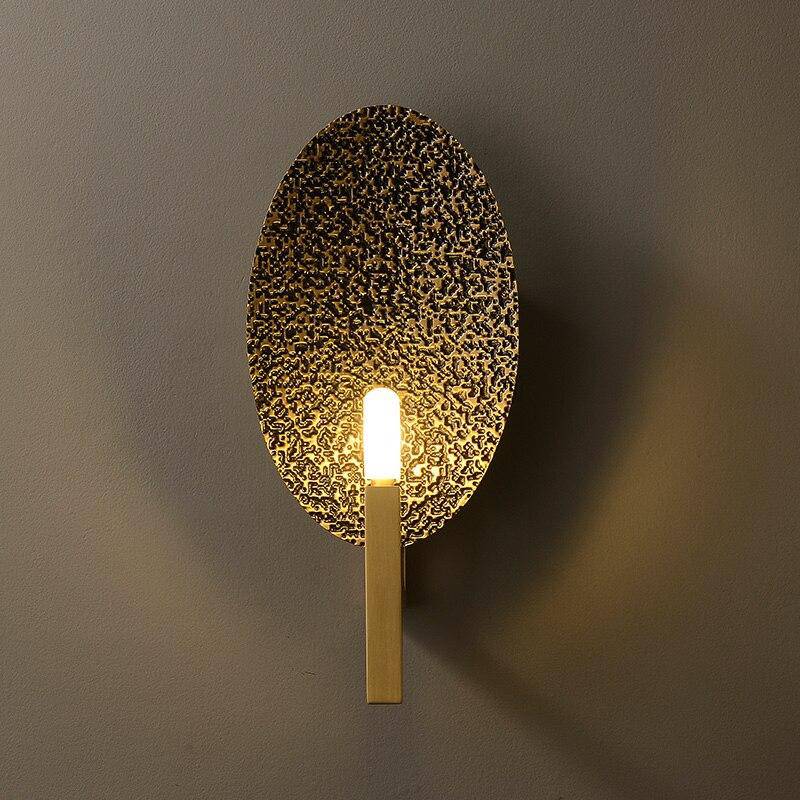 Applique murale design LED avec base dorée et tuile métal Luxury - vue 3 sur 6
