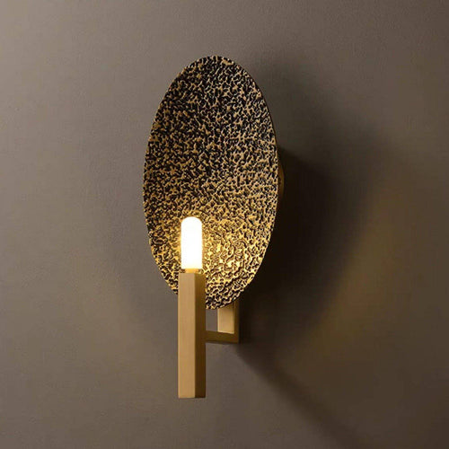 Applique murale design LED avec base dorée et tuile métal Luxury - vue 6 sur 6