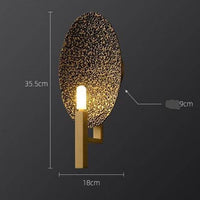 Applique murale design LED avec base dorée et tuile métal Luxury