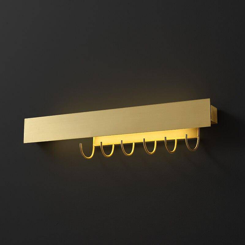 Applique murale moderne LED dorée avec crochet - vue 4 sur 7