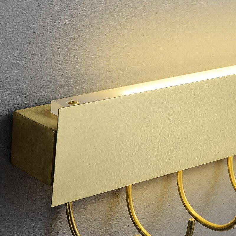Applique murale moderne LED dorée avec crochet - vue 5 sur 7