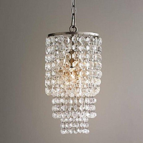 Suspension design LED avec abat-jour en verre cristal doré ou argenté - vue 5 sur 6