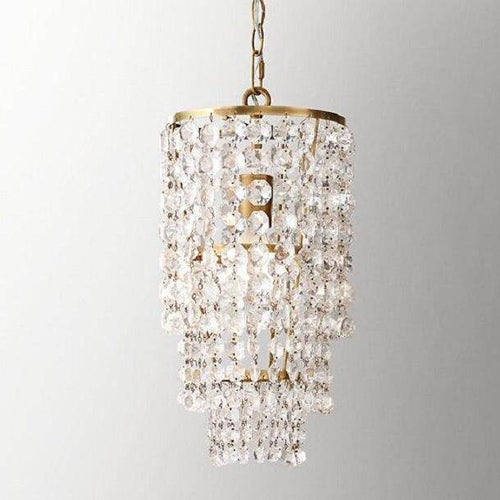 Suspension design LED avec abat-jour en verre cristal doré ou argenté - vue 7 sur 6