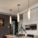 Suspension design LED avec abat-jour en marbre blanc Luxury