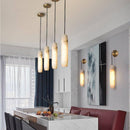 Suspension design LED avec abat-jour en marbre blanc Luxury